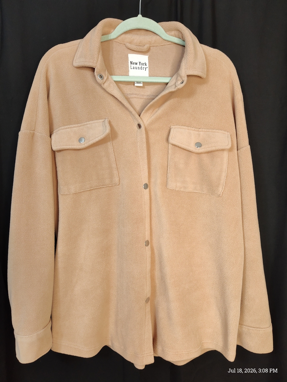 New York Laundry Tan Fleece Shacket
